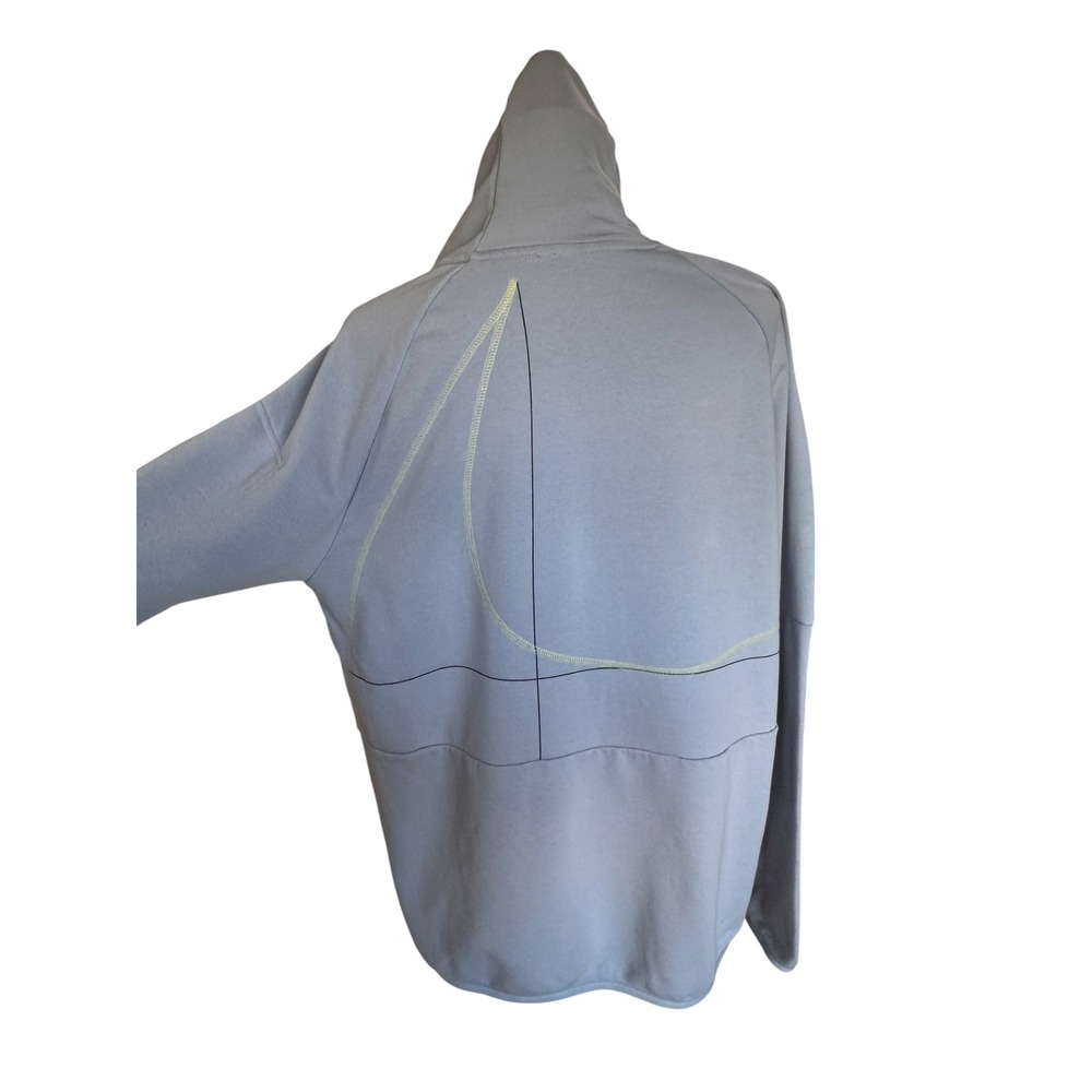 Nike Dri-FIT Fleece Pullover Fitness Hoodie Blue Whisper Swoosh Zip Pocket L - Picture 3 of 10